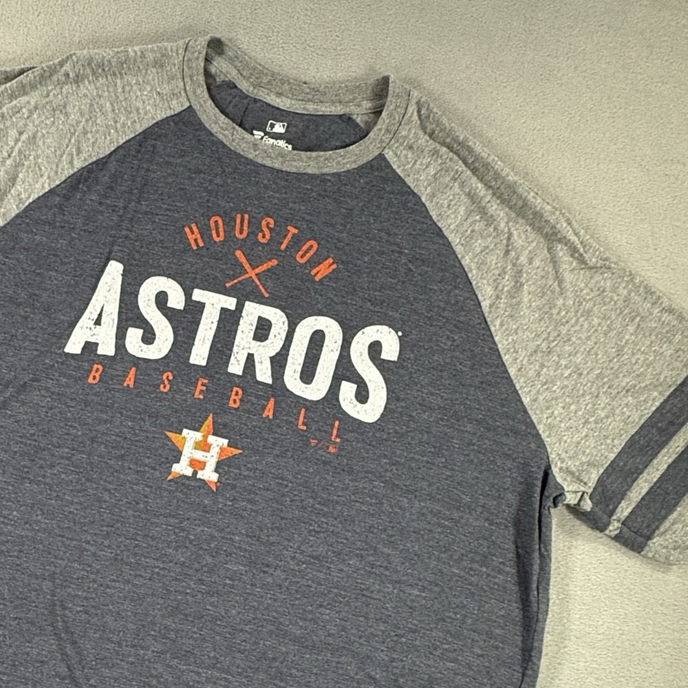 Houston Astros MLB Gray Blue T-Shirt Fanatics Men's Size 2XL